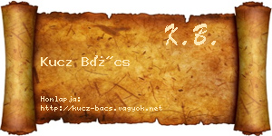 Kucz Bács névjegykártya